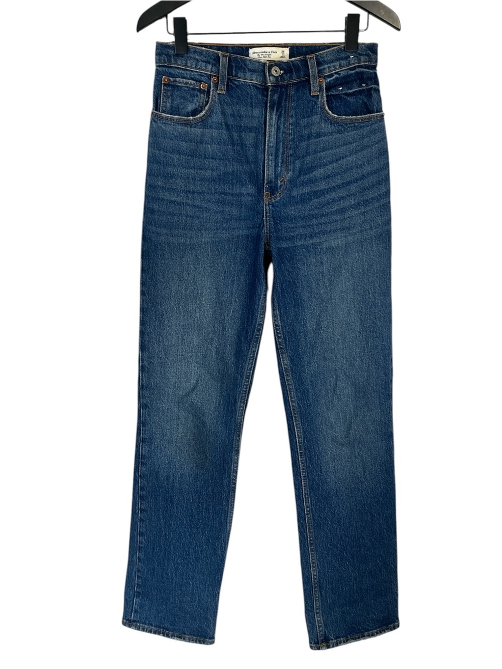 Abercrombie & Fitch Ultra High Rise 90s Straight Jean size 26 in Dark Wash - Picture 2 of 7